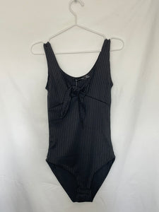 Tie Front Rib Knit Bodysuit